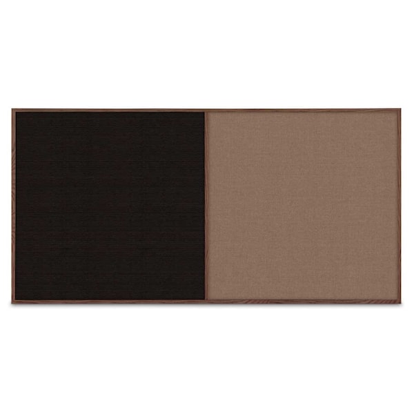 United Visual Products Enclosed Corkboard, 1 Door, 72"x48", 4" Fra UV3412-SATIN-MEDGRY - main